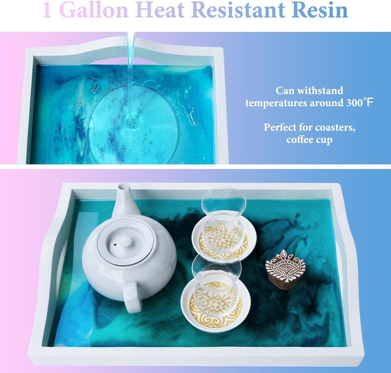 FUHITIM Epoxy Resin 1 Gallon - Crystal Clear Epoxy Resin Kit - Self-Leveling, High-Glossy, No Yellowing, No Bubbles, Perfect for Crafts, Table Tops, DIY 1:1 Ratio - Image 4